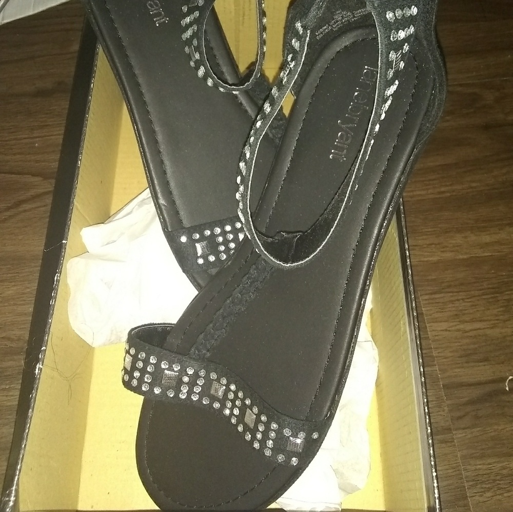 Embellished braid strap gladiator sandal.
